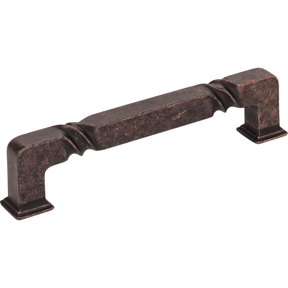 Jeffrey Alexander 602-128DMAC: 128mm cc Tahoe Square Bar Cabinet Pull - Distressed Oil Rubbed Bronze