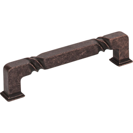 Jeffrey Alexander 602-128DMAC: 128mm cc Tahoe Square Bar Cabinet Pull - Distressed Oil Rubbed Bronze