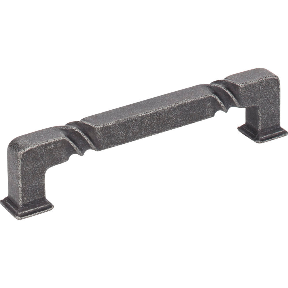 Jeffrey Alexander 602-128SIM: 128mm cc Tahoe Square Bar Cabinet Pull - Distressed Antique Silver