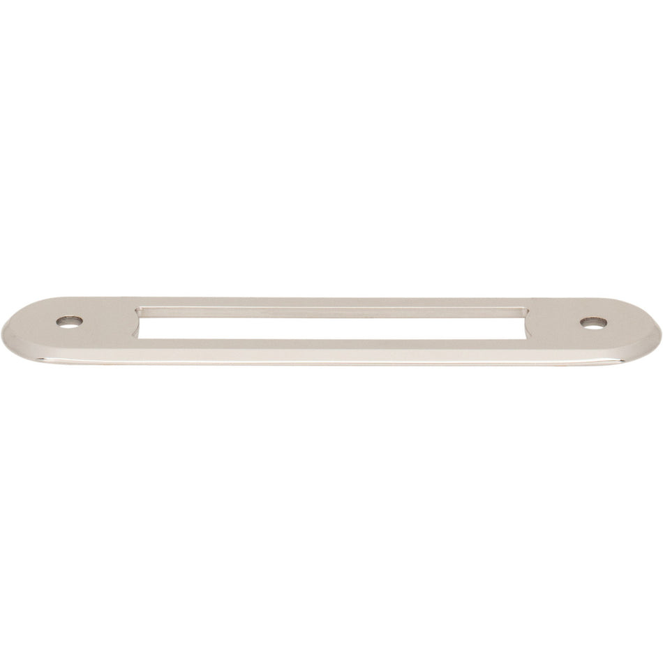 Top Knobs TK3352PN: 3-3/4" Brockwell Oval Backplate - Polished Nickel