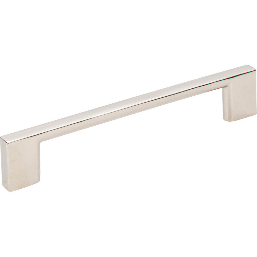 Jeffrey Alexander 635-128NI: 128mm cc Sutton Square Bar Cabinet Pull - Polished Nickel