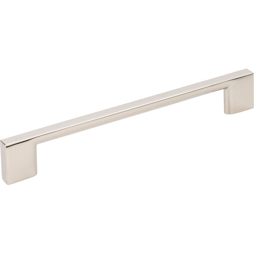 Jeffrey Alexander 635-160NI: 160mm cc Sutton Square Bar Cabinet Pull - Polished Nickel