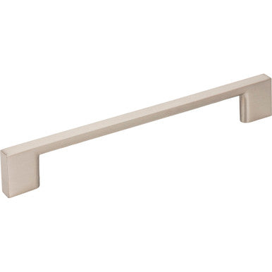 Jeffrey Alexander 635-160SN: 160mm cc Sutton Square Bar Cabinet Pull - Satin Nickel