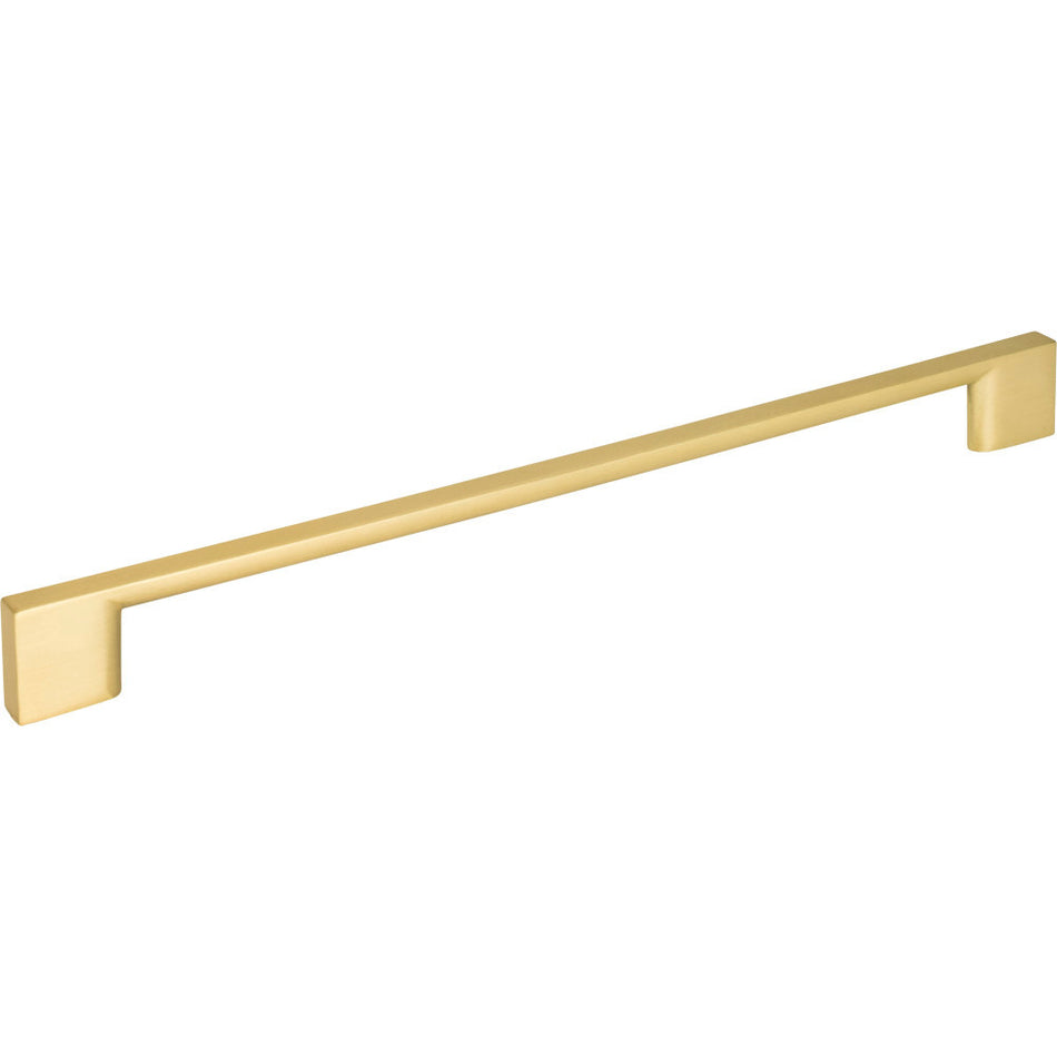Jeffrey Alexander 635-256BG: 256mm cc Sutton Square Bar Cabinet Pull - Brushed Gold