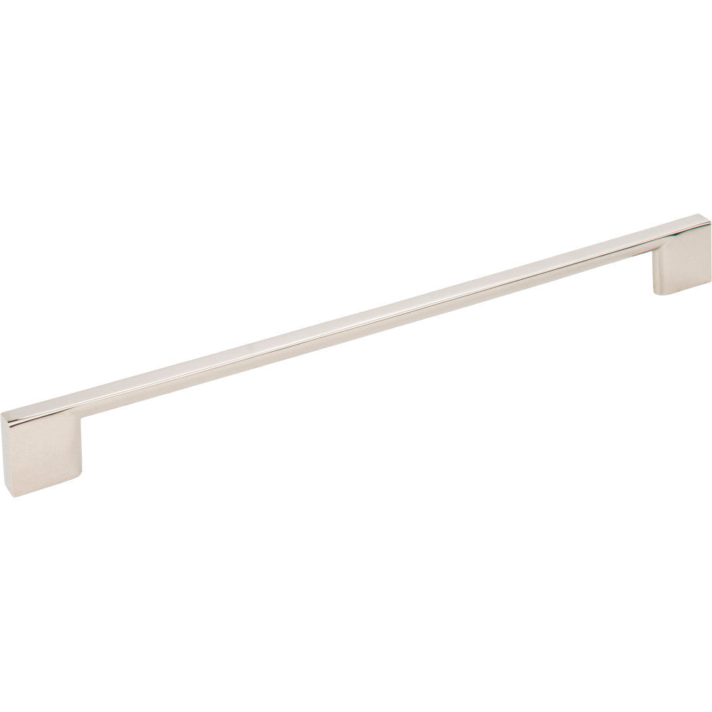 Jeffrey Alexander 635-256NI: 256mm cc Sutton Square Bar Cabinet Pull - Polished Nickel