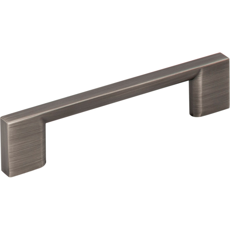 Jeffrey Alexander 635-96BNBDL: 96mm cc Sutton Square Bar Cabinet Pull - Brushed Pewter