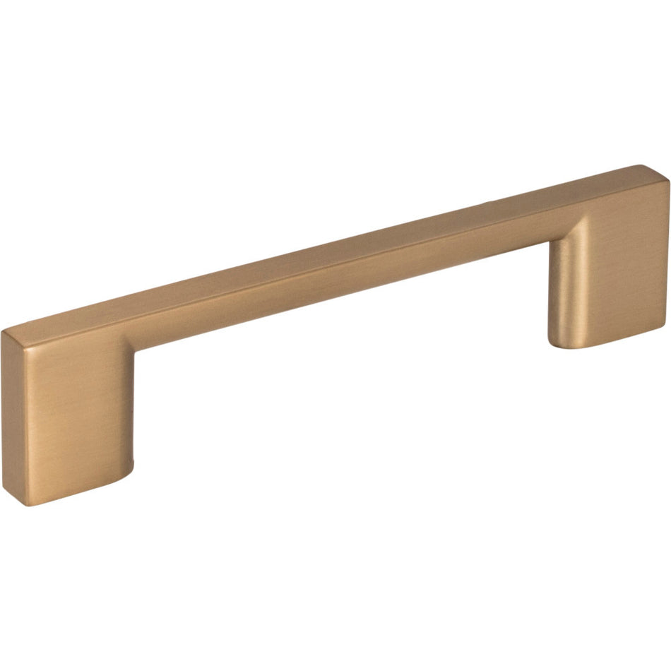 Jeffrey Alexander 635-96SBZ: 96mm cc Sutton Square Bar Cabinet Pull - Satin Bronze
