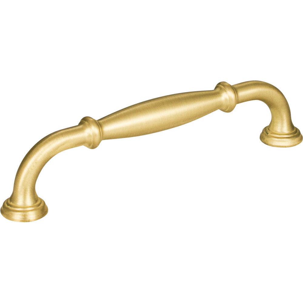 Jeffrey Alexander 658-128BG: 128mm cc Tiffany D-Handle Cabinet Pull - Brushed Gold
