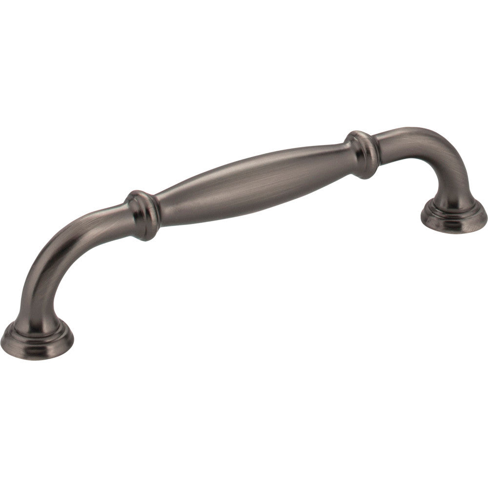 Jeffrey Alexander 658-128BNBDL: 128mm cc Tiffany D-Handle Cabinet Pull - Brushed Pewter