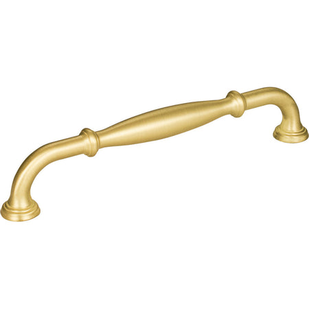 Jeffrey Alexander 658-160BG: 160mm cc Tiffany D-Handle Cabinet Pull - Brushed Gold