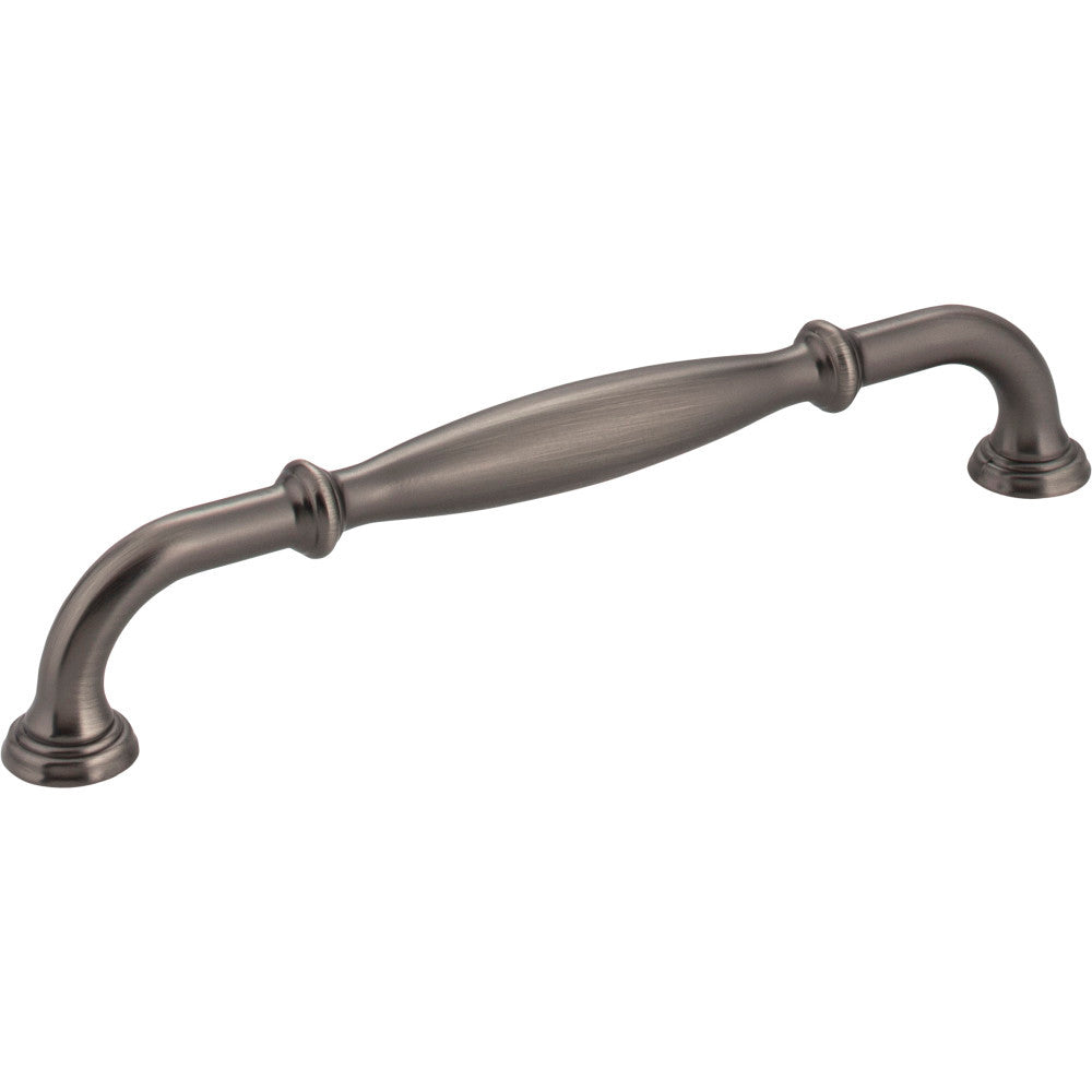 Jeffrey Alexander 658-160BNBDL: 160mm cc Tiffany D-Handle Cabinet Pull - Brushed Pewter