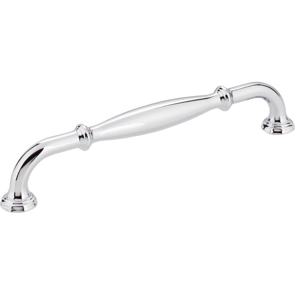 Jeffrey Alexander 658-160PC: 160mm cc Tiffany D-Handle Cabinet Pull - Polished Chrome