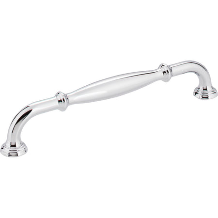 Jeffrey Alexander 658-160PC: 160mm cc Tiffany D-Handle Cabinet Pull - Polished Chrome