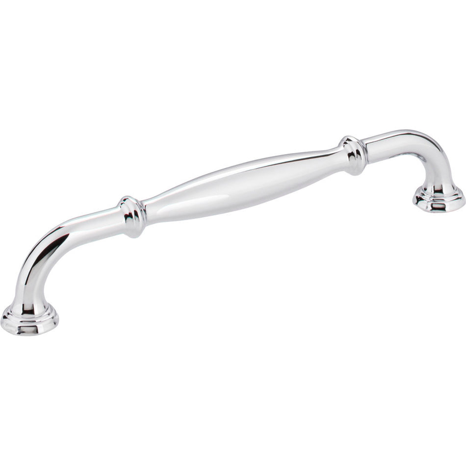 Jeffrey Alexander 658-160PC: 160mm cc Tiffany D-Handle Cabinet Pull - Polished Chrome