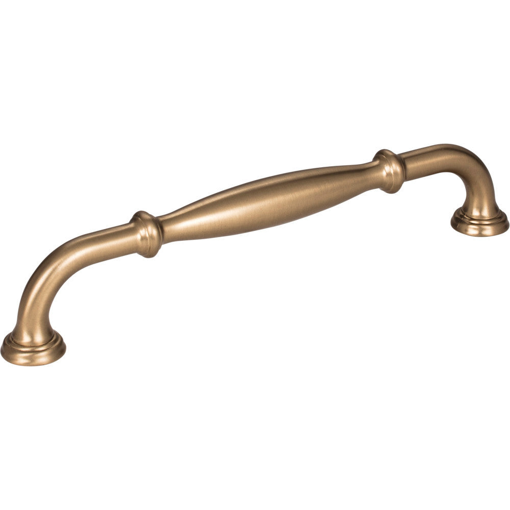 Jeffrey Alexander 658-160SBZ: 160mm cc Tiffany D-Handle Cabinet Pull - Satin Bronze