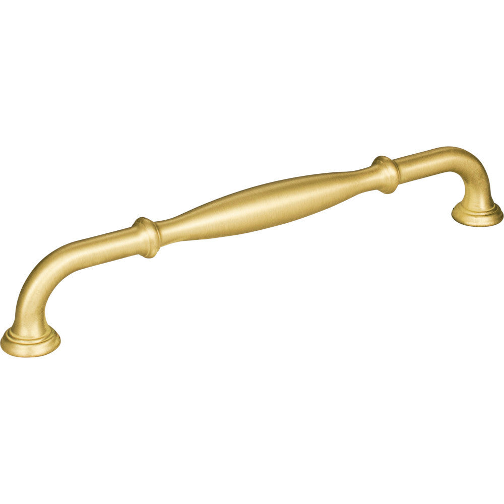 Jeffrey Alexander 658-192BG: 192mm cc Tiffany D-Handle Cabinet Pull - Brushed Gold