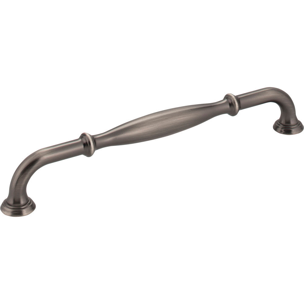 Jeffrey Alexander 658-192BNBDL: 192mm cc Tiffany D-Handle Cabinet Pull - Brushed Pewter