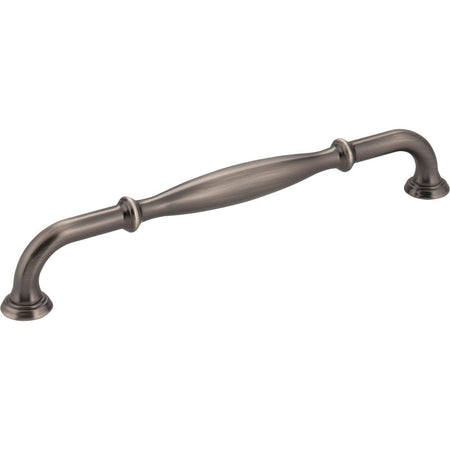 Jeffrey Alexander 658-192BNBDL: 192mm cc Tiffany D-Handle Cabinet Pull - Brushed Pewter