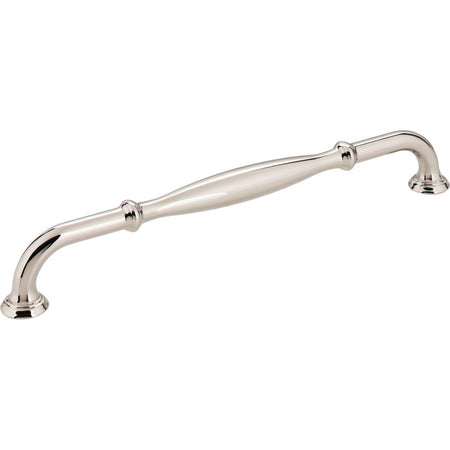 Jeffrey Alexander 658-224NI: 224mm cc Tiffany D-Handle Cabinet Pull - Polished Nickel