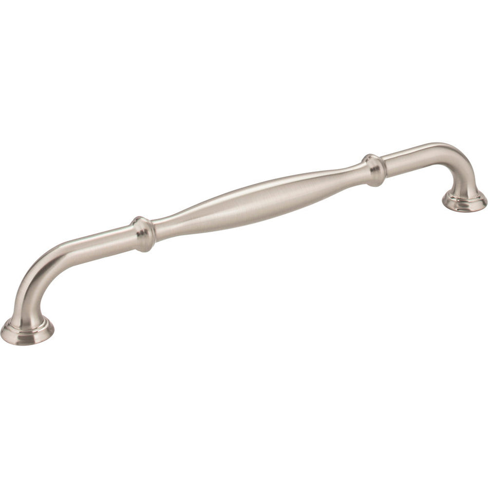 Jeffrey Alexander 658-224SN: 224mm cc Tiffany D-Handle Cabinet Pull - Satin Nickel