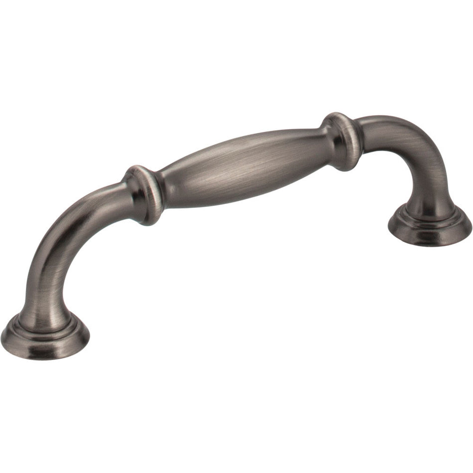 Jeffrey Alexander 658-96BNBDL: 96mm cc Tiffany D-Handle Cabinet Pull - Brushed Pewter