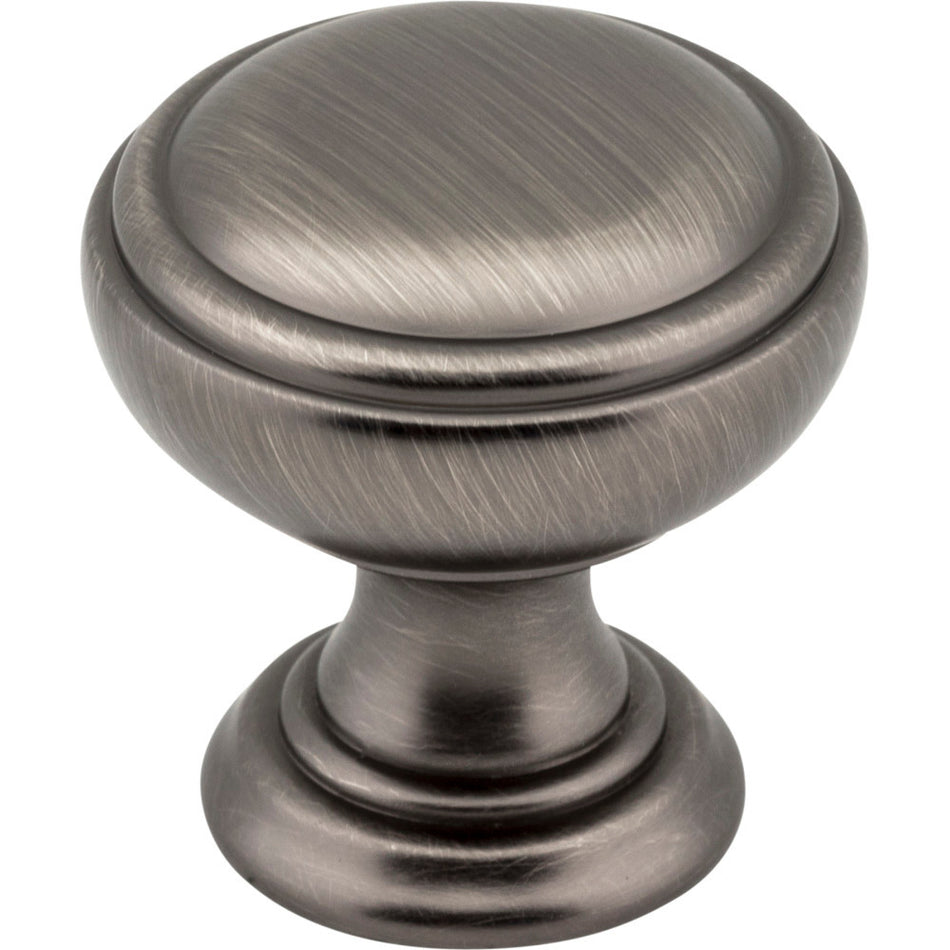 Jeffrey Alexander 658BNBDL: 1-1/4" Tiffany Round Cabinet Knob - Brushed Pewter
