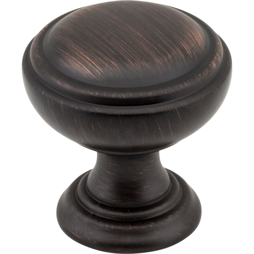 Jeffrey Alexander 658DBAC: 1-1/4" Tiffany Round Cabinet Knob - Brushed Oil Rubbed Bronze
