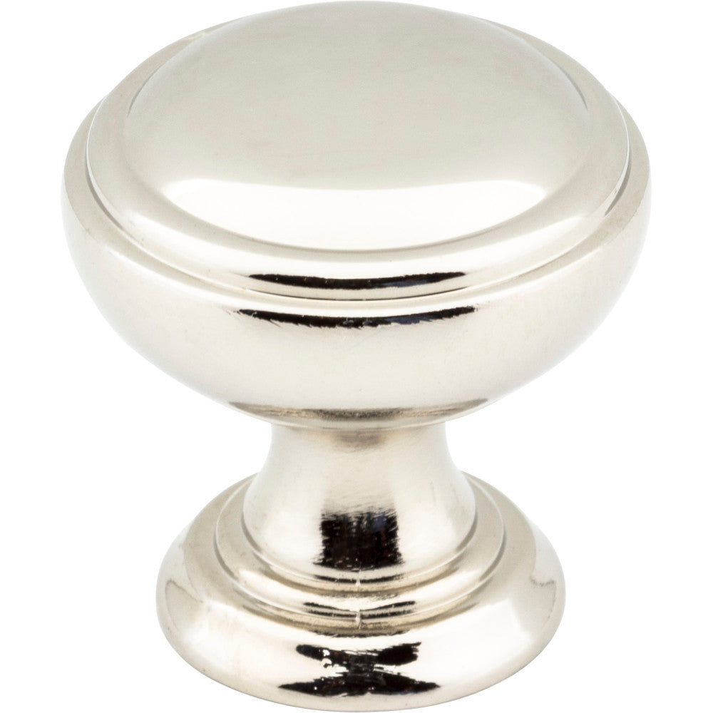 Jeffrey Alexander 658NI: 1-1/4" Tiffany Round Cabinet Knob - Polished Nickel