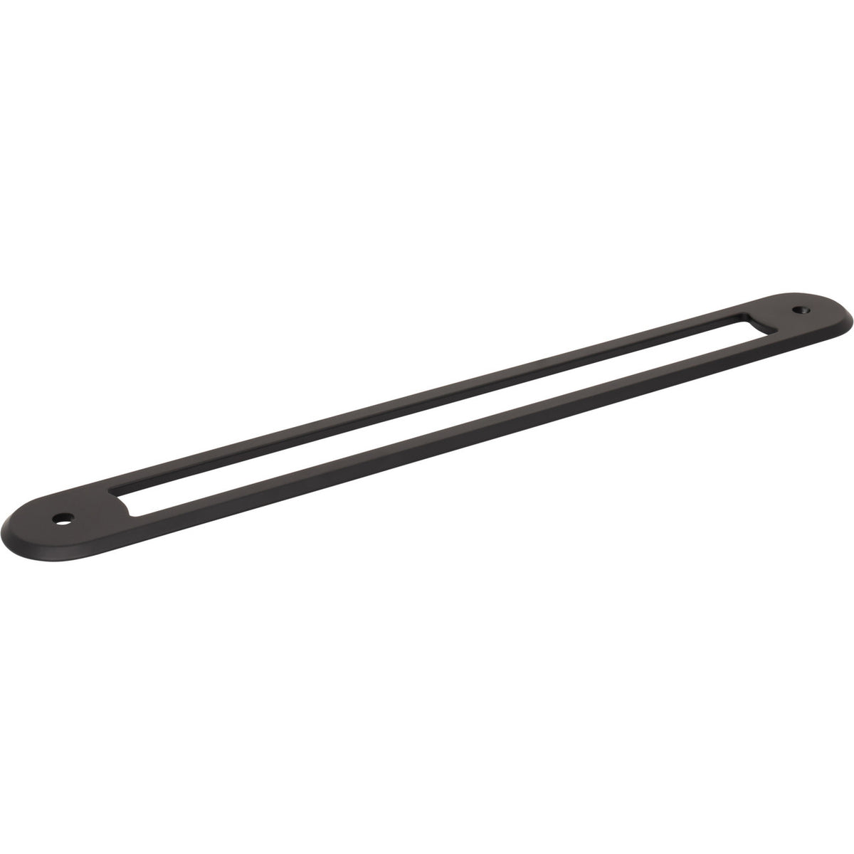 Top Knobs TK3358BLK: 12" cc Brockwell Oval Backplate - Flat Black