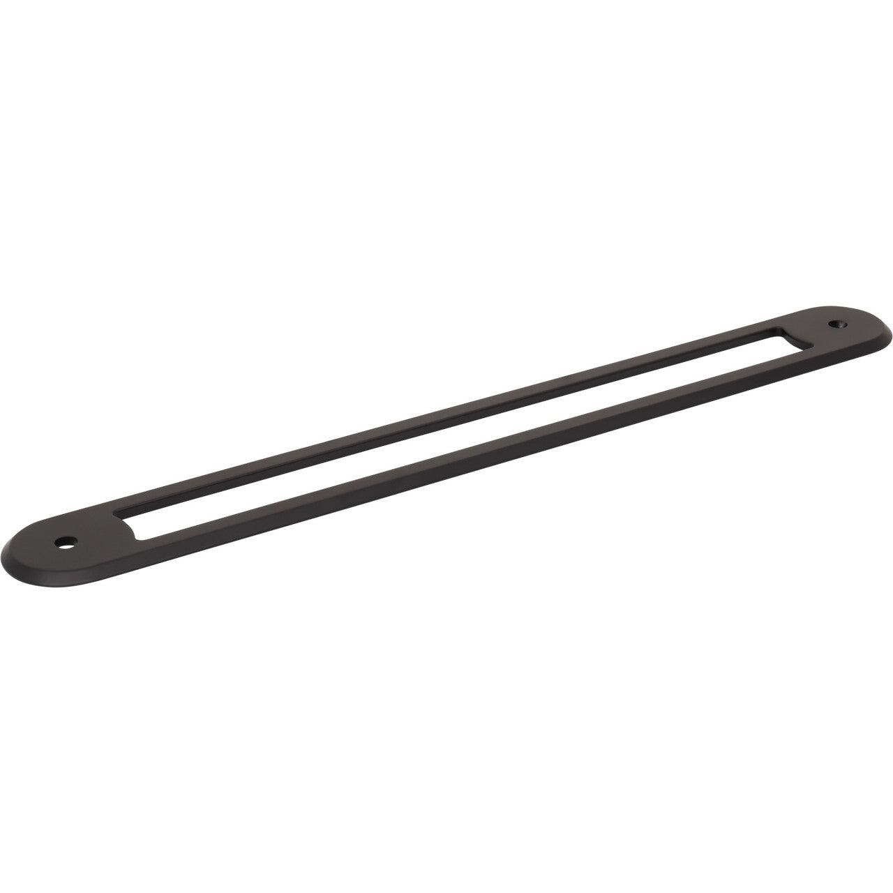 Top Knobs TK3358BLK: 12" cc Brockwell Oval Backplate - Flat Black