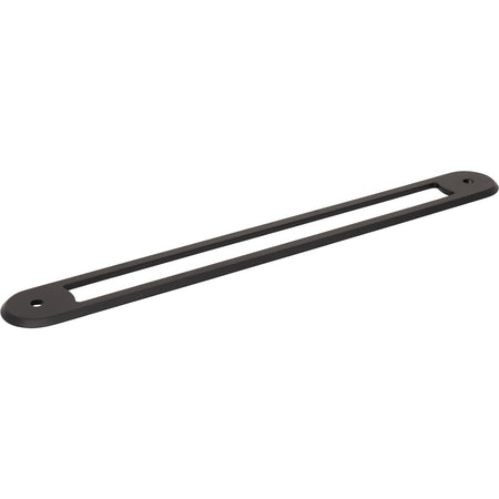 Top Knobs TK3359BLK: 18" cc Brockwell Oval Backplate - Flat Black