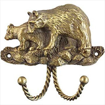 Sierra Lifestyles 681009: Black Bear Decorative Wall Hook - Antique Brass