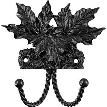 Sierra Lifestyles 681029: Maple Leaf Decorative Wall Hook - Black