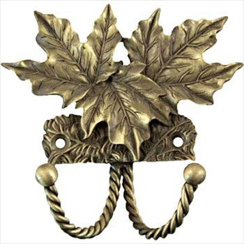 Sierra Lifestyles 681033: Maple Leaf Decorative Wall Hook - Antique Brass