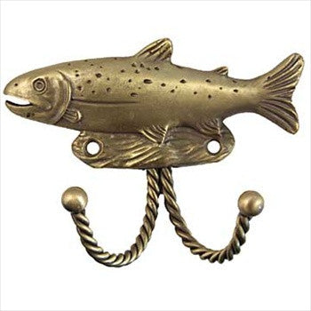 Sierra Lifestyles 681041: Trout Decorative Wall Hook - Antique Brass