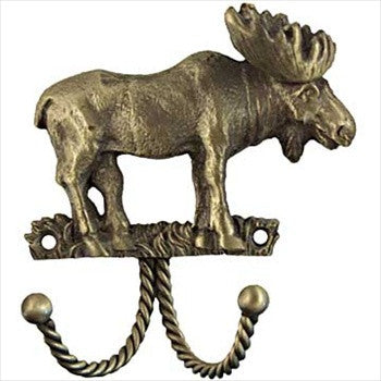 Sierra Lifestyles 681049: Moose Decorative Wall Hook - Antique Brass