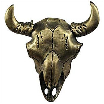 Sierra Lifestyles 681182: Buffalo Skull Cabinet Knob - Antique Brass