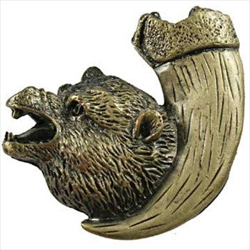 Sierra Lifestyles 681265: Bear With Claw Cabinet Knob (left facing) - Antique Brass