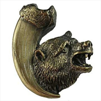 Sierra Lifestyles 681269: Bear With Claw Cabinet Knob (right facing) - Antique Brass