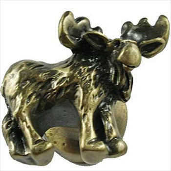 Sierra Lifestyles 681302: Moose Humor Cabinet Knob - Antique Brass