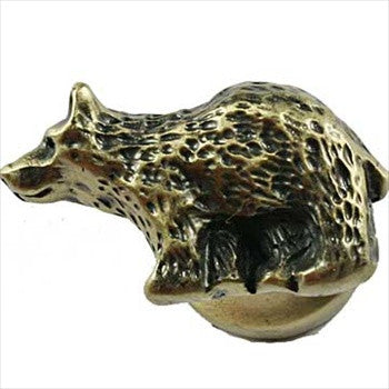 Sierra Lifestyles 681305: Bear Cabinet Knob (left facing) - Antique Brass
