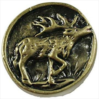 Sierra Lifestyles 681314: Elk Cabinet Knob - Antique Brass