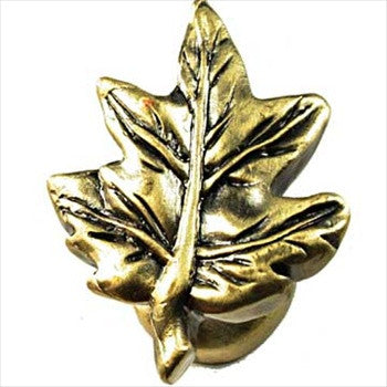 Sierra Lifestyles 681320: Maple Leaf Cabinet Knob - Antique Brass
