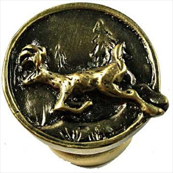 Sierra Lifestyles 681339: Deer Cabinet Knob - Antique Brass