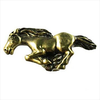 Sierra Lifestyles 681342: Stallion Cabinet Knob (left facing) - Antique Brass
