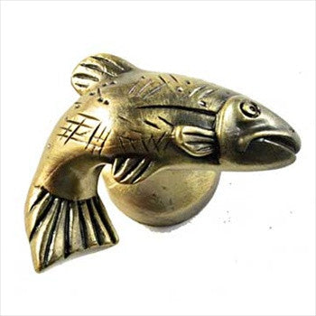 Sierra Lifestyles 681383: Fish Cabinet Knob (right facing) - Antique Brass