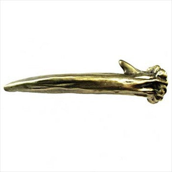 Sierra Lifestyles 681438: 3" cc Antler Cabinet Pull (left facing) - Antique Brass