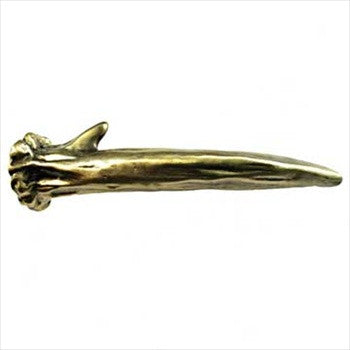 Sierra Lifestyles 681441: 3" cc Antler Cabinet Pull (right facing) - Antique Brass