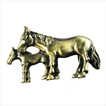 Sierra Lifestyles 681447: 2" cc Mare And Foal Cabinet Pull - Antique Brass