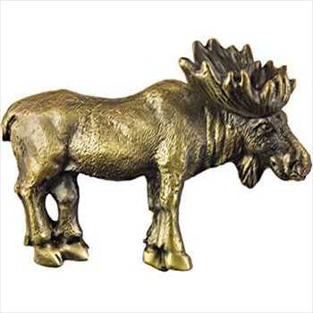 Sierra Lifestyles 681450: 2" cc Realistic Moose Cabinet Pull - Antique Brass